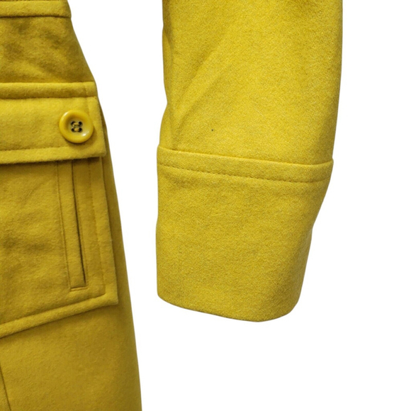 Tulle Front Button Coat Yellow Women's Size Small. Excellent Condition Pre-owned - Picture 8 of 10